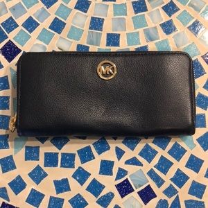 Michael Kors navy blue wallet. NWOT.
